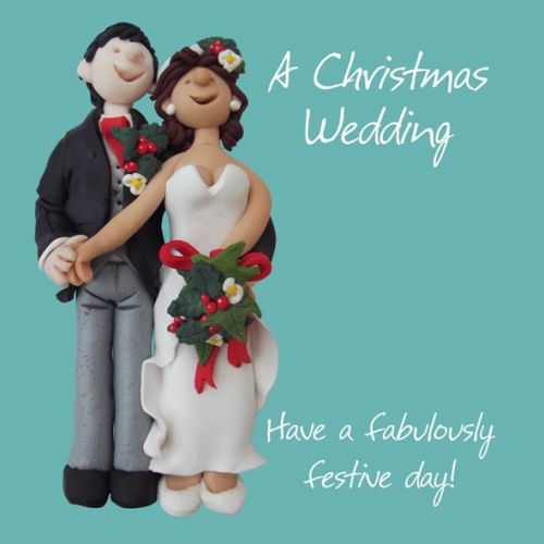 Wedding Day Card - Christmas Wedding One Lump Or Two