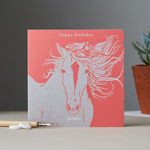 Happy Birthday Card - Horse - Lovely