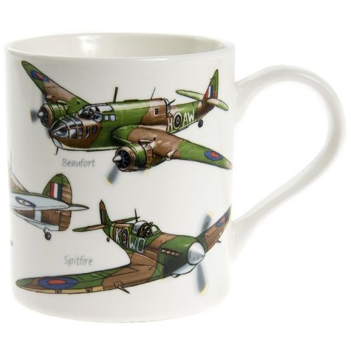 Classic Planes Aeroplane Motive White Fine China Mug - Boxed