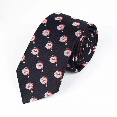 Christmas Santa Novelty Tie Black - Snazzy Santa