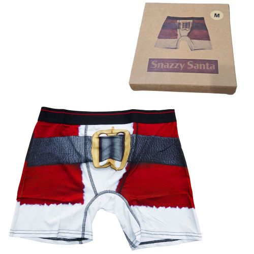 Santa Belt Christmas Novelty Boxers - 5 Sizes Boxed - Snazzy Santa