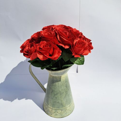 Red Rose Artificial Flower Bouquet - 24 Roses - 34cm - Sincere