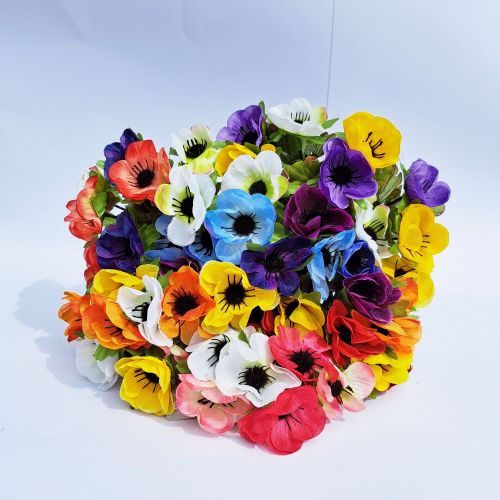 Anemone Artificial Bunch Flowers - 9 flowers - 6 Colours - Sincere