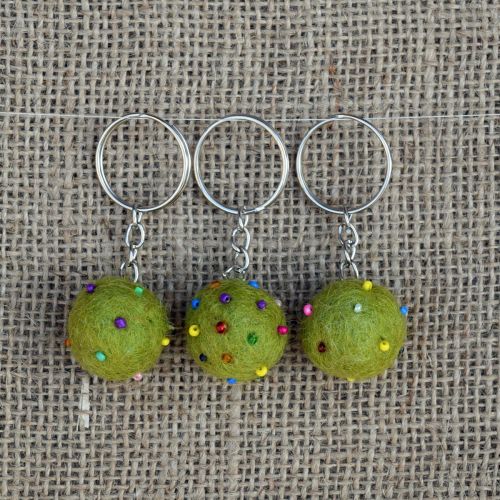 Beaded Keyring - Green