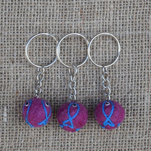 Fish Keyring - Berry/Blue