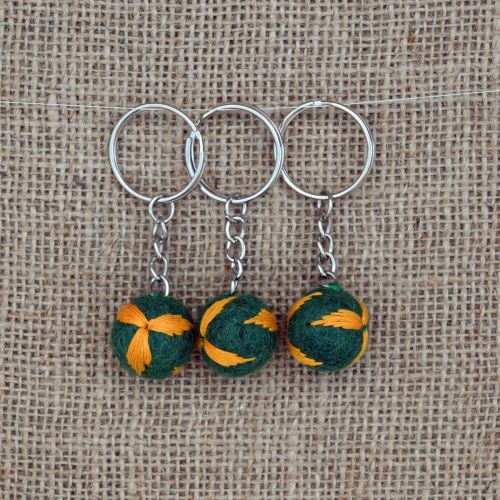 Leaf Keyring - Green/Yellow