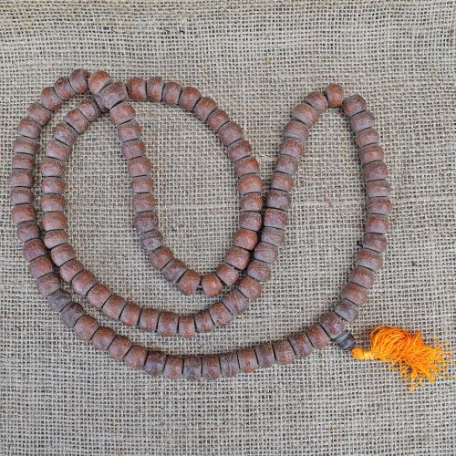 Mala - dark coloured bodhi beads - with guru bead and tassel