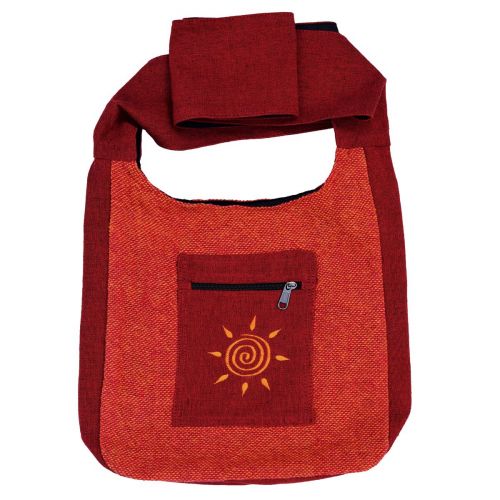 Bright Cotton Motif Beach Bag - Orange
