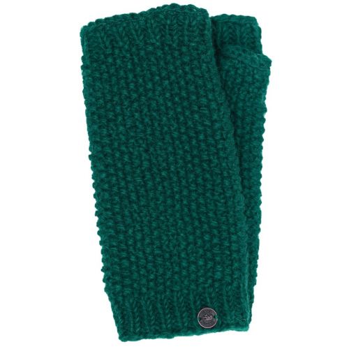 Pure wool - moss stitch wristwarmer - teal