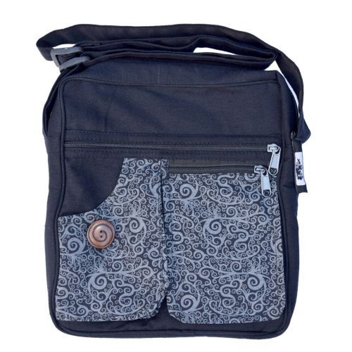 Medium Double Pocket Bag - Black