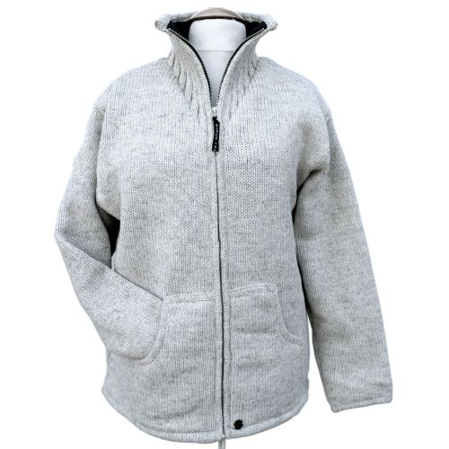 Fleece lined - pure wool jacket - Light Grey