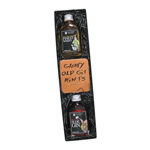 Sloe Gin 5cl  & Whisky 5cl  with Grumpy Old Git Mints Box Set