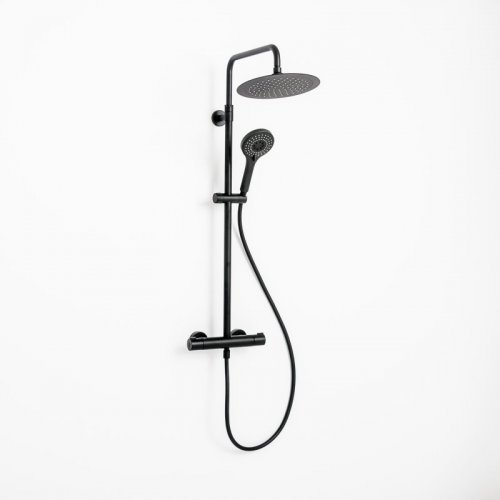 Essential Clever Urban Ext Thermostatic Shower, Matt Black