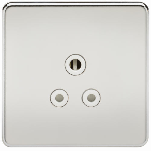 Knightsbridge Screwless 5A Unswitched Socket - Polished Chrome with White Insert - (SF5APCW)