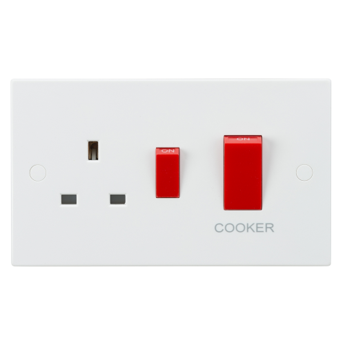 Knightsbridge 45A DP Cooker Switch and 13A Socket - (SN8333)