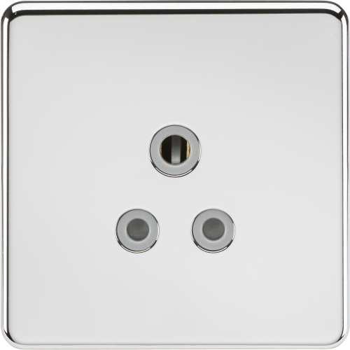 Knightsbridge Screwless 5A Unswitched Socket - Polished Chrome with Grey Insert - (SF5APCG)