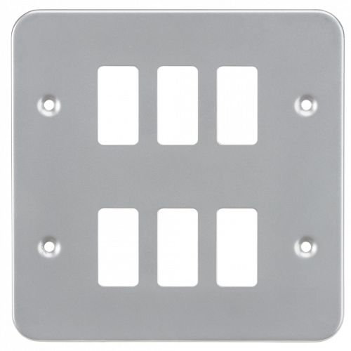 Knightsbridge Metalclad 6G grid faceplate - (GDFP006M)