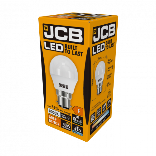 JCB 5.5W LED Golfball BC 4000K Cool White (S12500)