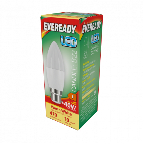 Eveready 4.9W LED Candle BC Daylight 6500K (S13611)