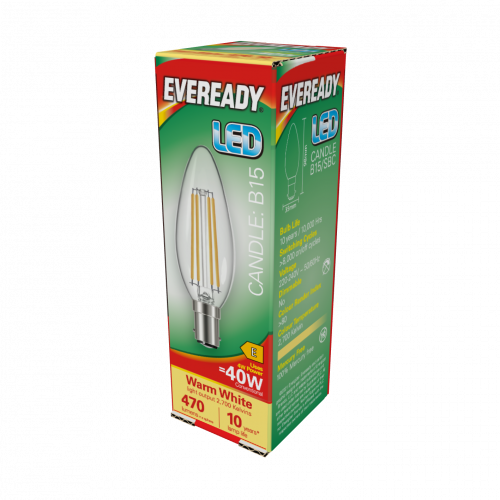 Eveready 4W LED Filament Candle SBC 2700K (S15476)