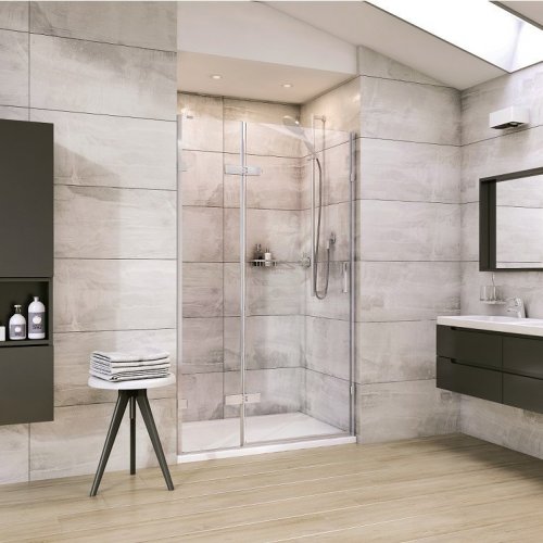 Roman Liberty 8mm Hinged Door with Hinged In-Line Panel 1000mm (Alcove Fitting)