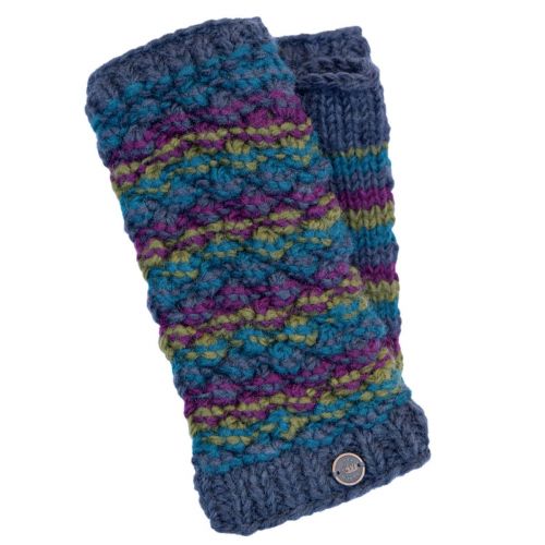 Hand knit - blackberry stitch - wristwarmer - jewel mix
