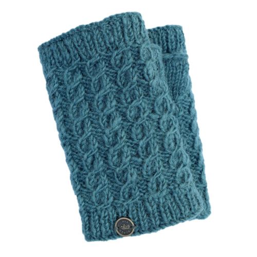 Pure wool - cable handwarmer - slate grey