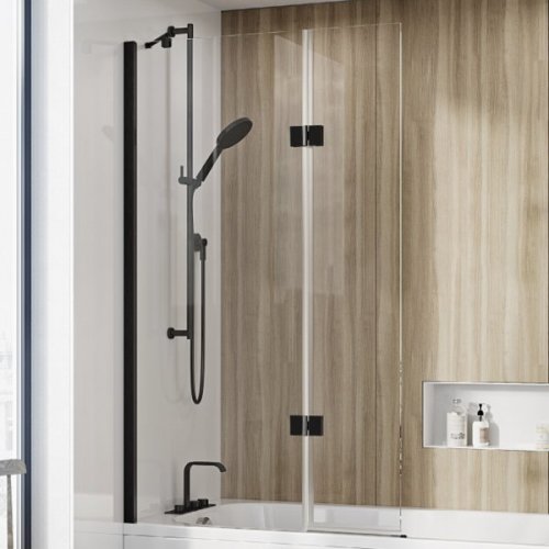 Roman Innov8 Outward Folding Bath Screen Left Hand - Black