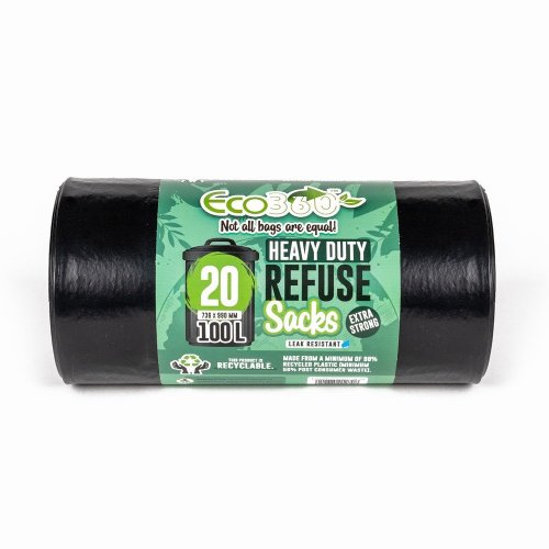 Ecobag Heavy Duty Refuse Sacks -  Black 20 x 100L