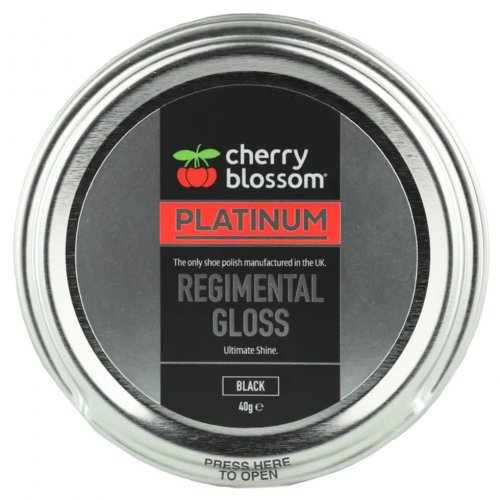 Cherry Blossom Platinum Regimental Gloss Shoe Polish 40g - Black