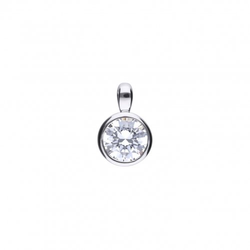 DiamonFire Silver Zirconia 1.00ct Solitaire Bezel Set Necklet