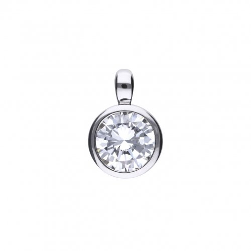 DiamonFire Silver Zirconia 2.00ct Solitaire Bezel Set Necklet