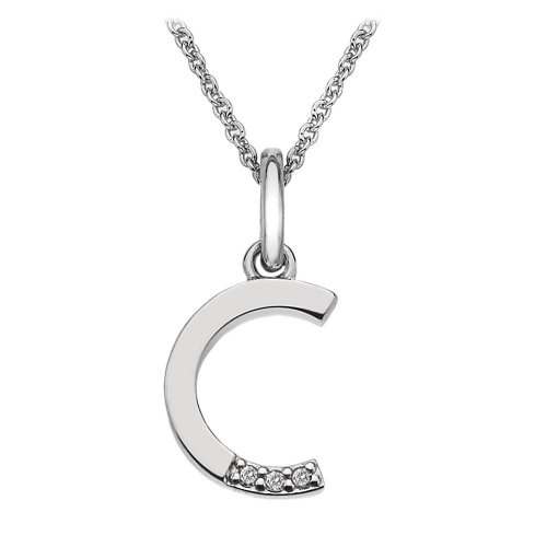 Hot Diamonds Silver Diamond set Initial C Pendant & Chain