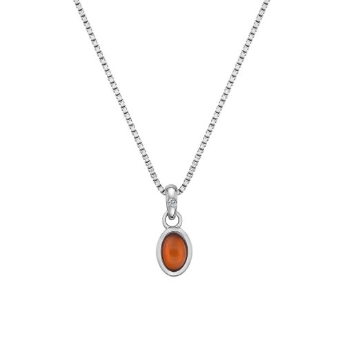 Hot Diamonds Silver Diamond set Red Carnelian Pendant - July