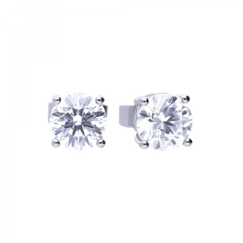 DiamonFire Silver Zirconia 1.00ct Solitaire Earrings