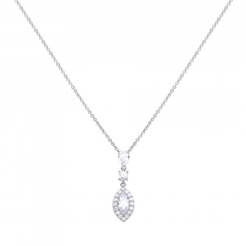 DiamonFire Sterling Silver Marquis Pave Pendant