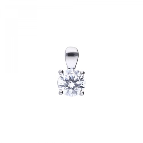 DiamonFire Silver Zirconia 1.00ct Solitaire 4 Claw Set Necklet