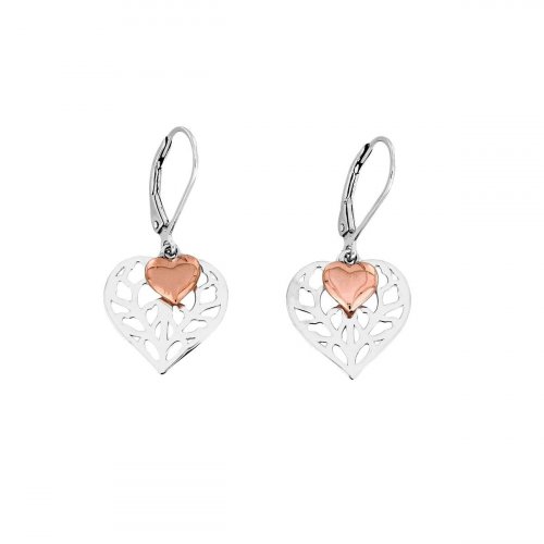 HEART OF YORKSHIRE DOUBLE DROP EARRING WITH ROSE GOLD VERMEIL
