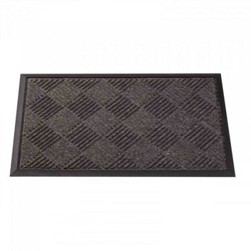 Outside In Opti-Mat Chequered Rubber Backed 45 x 75cm - Anthracite