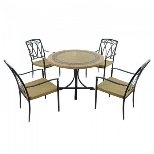 Byron Manor Vermont Dining Table with Set of 4 Ascot Chairs