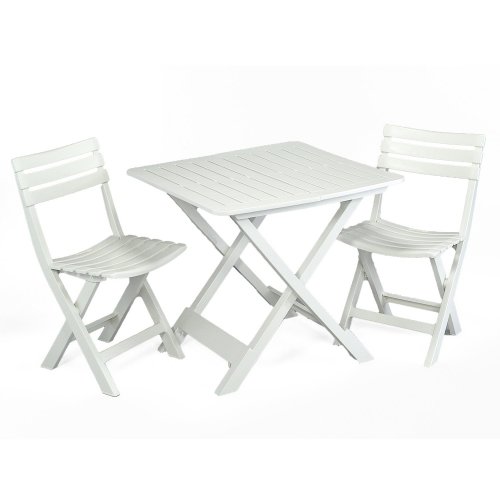 Trabella Brescia Folding Table & Chairs Set - White