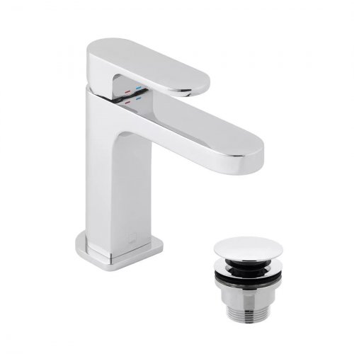 Vado Life Slim Deck Mounted Mono Basin Mixer Single Lever with Waste