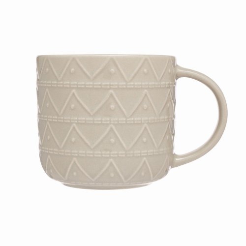 Siip Embossed Triangles Mug Sage