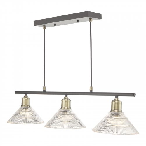 Boyd 3 Light Bar Antique Brass with Glass Shade