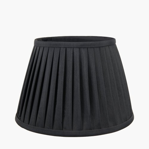 Pacific Lifestyle Lyndon Poly Cotton Knife Pleat Tapered Lampshade 40cm - Black