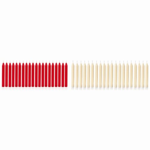 Premier Decorations Mini Candles 10cm (Pack of 20) - Assorted Red/Ivory