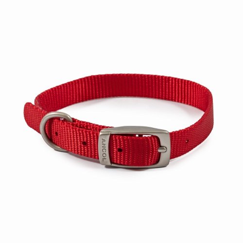 Ancol Red Nylon Dog Collar - 35cm/14