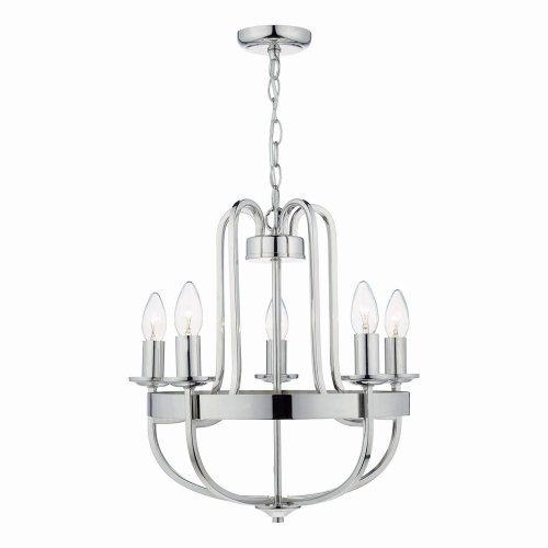 Dar Heythrope 5 Light Pendant Polished Nickel