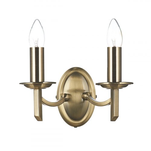 Dar Ambassador Double Wall Bracket Antique Brass