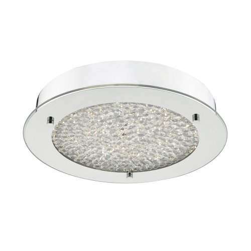 Dar Peta LED Flush Polished Chrome & Crystal Beads IP44